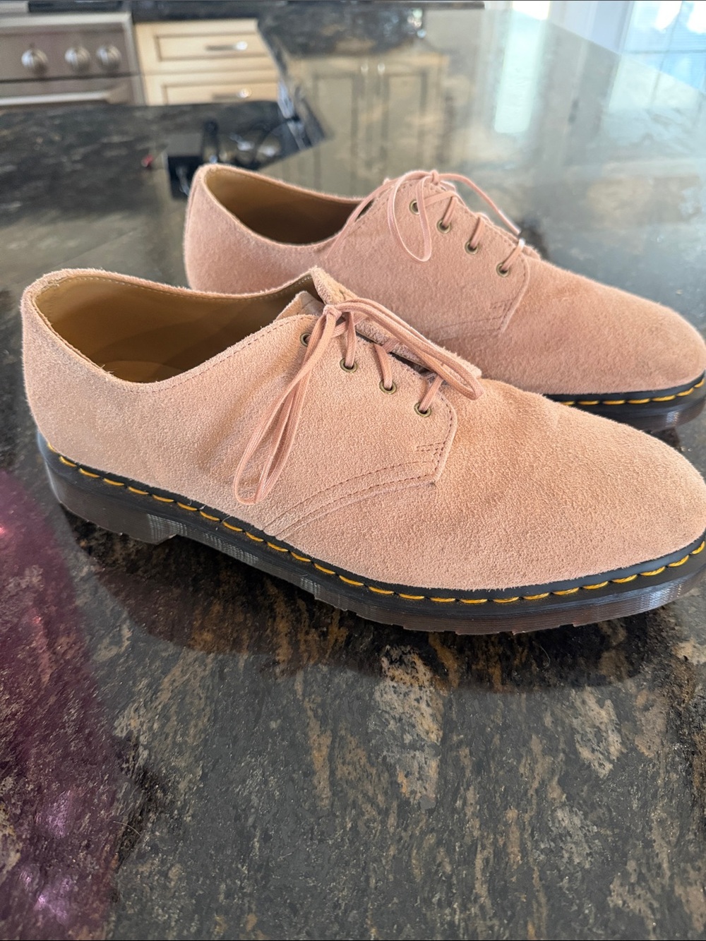 Pink Suede Lace-Up Dr.Martens